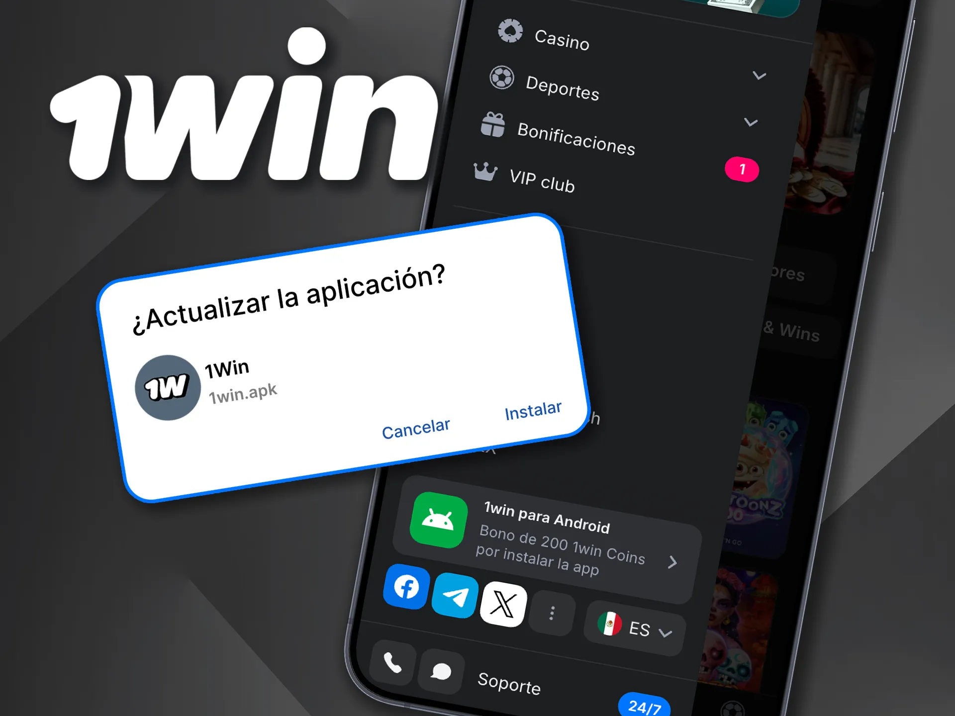 Mantén tu app 1win actualizada y accede a juegos y bonos al instante.