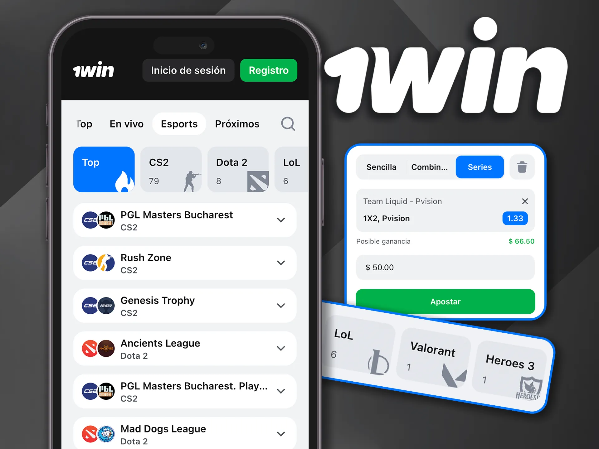 Apuesta en eSports desde tu smartphone con la app de 1win y gana rápido.