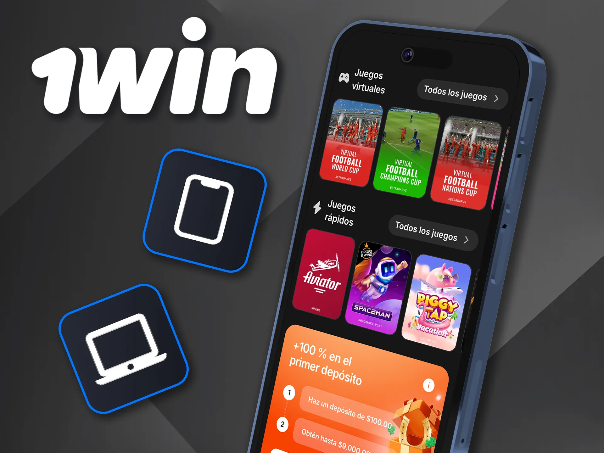 Accede a 1win desde tu móvil y experimenta la versión adaptable completa.