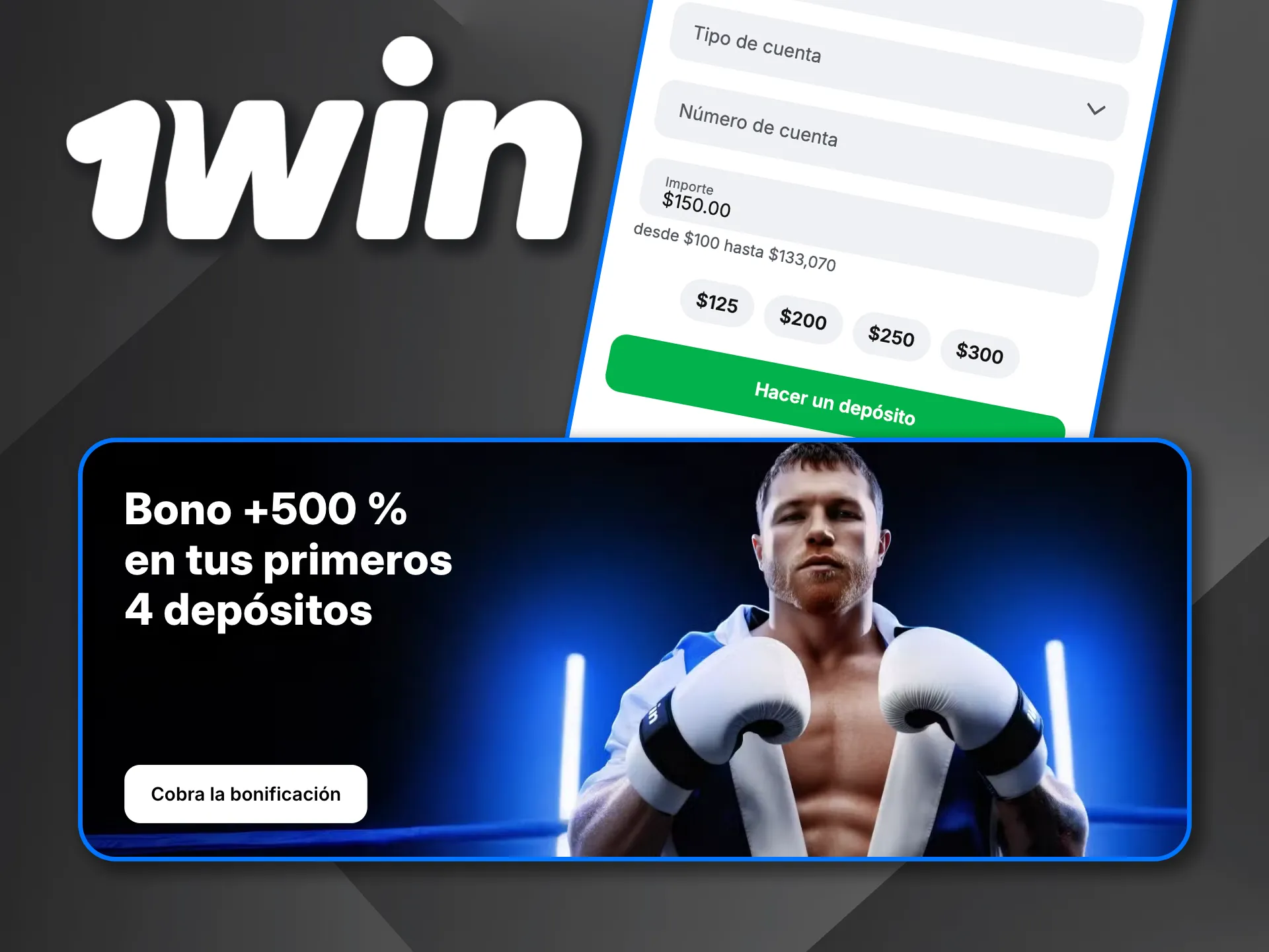 Recibe tu bono de bienvenida al hacer tu primer depósito en 1win.