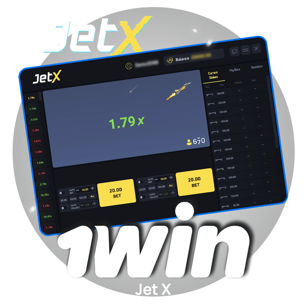 Despega en Jet X de 1win y gana en cada vuelo.
