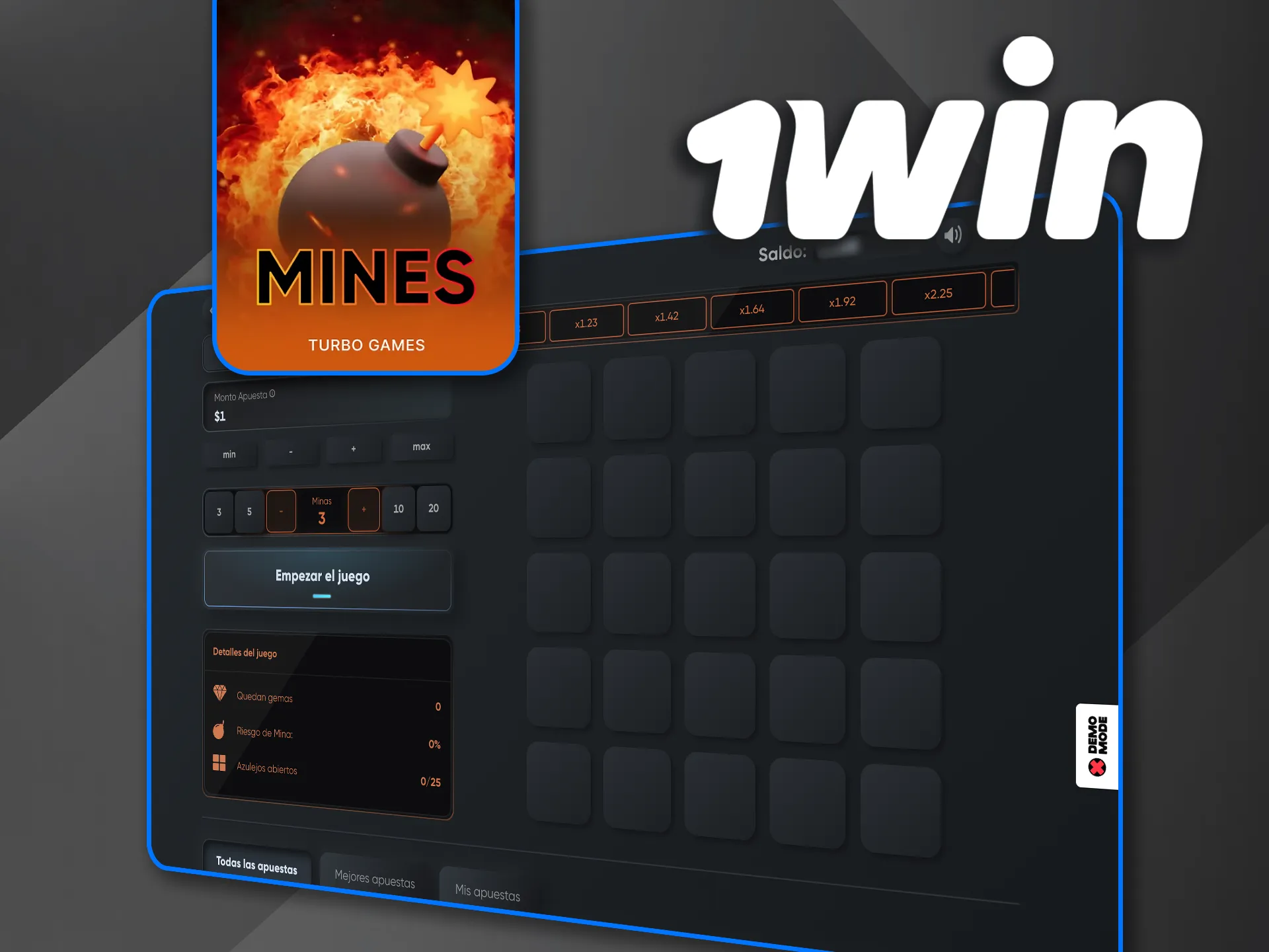 Disfruta Mines Turbo Games en 1win y aumenta tus posibilidades de ganar.