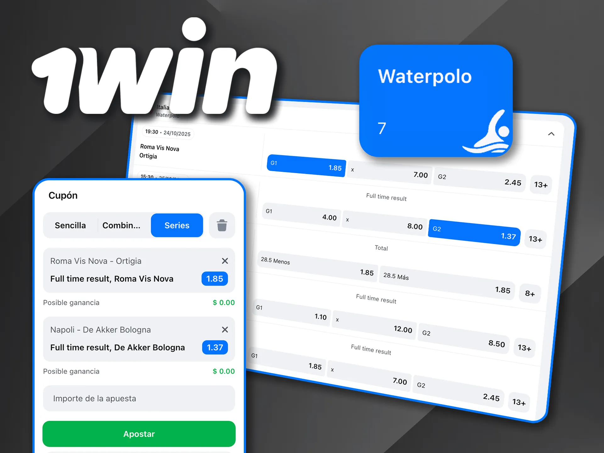 Apuesta en partidos de waterpolo y celebra cada gol con 1win.