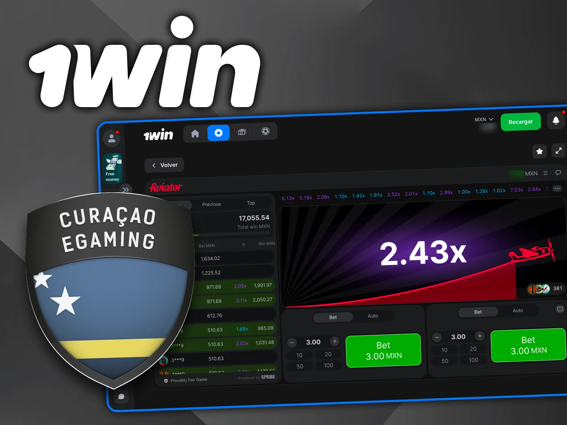 Confía en 1win y juega con seguridad gracias a su licencia de Curazao.