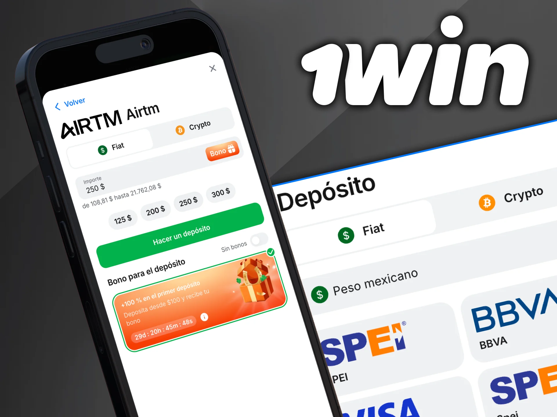 Recarga en la App de 1win y deposita rápido con todos los métodos disponibles.